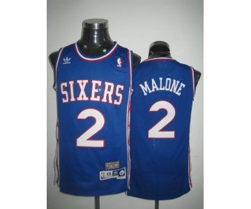 nba philadelphia 76ers #2 malone blue
