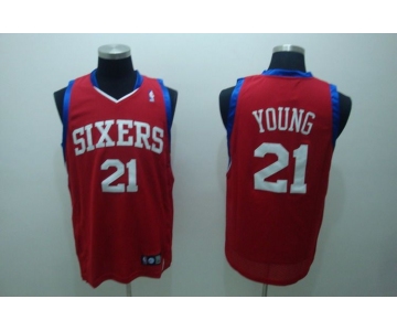 nba philadelphia 76ers #21 young regular red