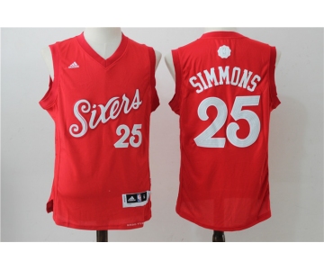 nba philadelphia 76ers #25 simmons red [2016 Christmas edition]