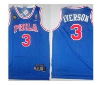 nba philadelphia 76ers #3 allen iverson blue (10th soul swingman)(PHILA)