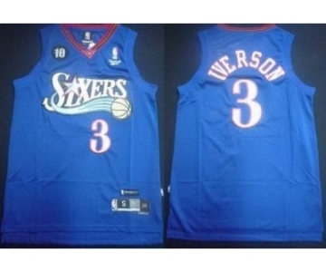 nba philadelphia 76ers #3 iverson blue[10th soul swingman]