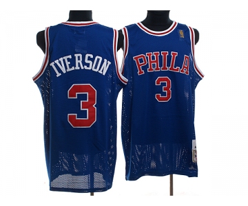 nba philadelphia 76ers #3 iverson blue