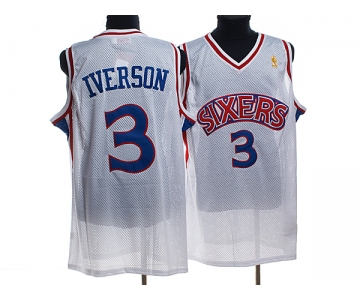 nba philadelphia 76ers #3 iverson m&n white