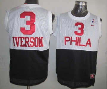 nba philadelphia 76ers #3 iverson( white & black)