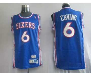 nba philadelphia 76ers #6 erving blue