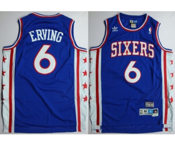 nba philadelphia 76ers #6 erving blue(fans edition)