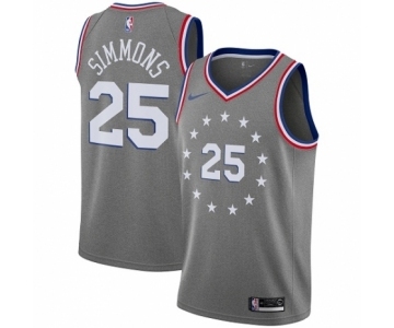 Women's Nike Philadelphia 76ers #25 Ben Simmons Swingman Gray NBA Jersey - City Edition
