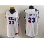 Women's Philadelphia 76er #23 LeBron James White 2026 Association Edition Stitched Basketball Jersey Women's Philadelphia 76er #23 LeBron James White 2026 Association Edition Stitched Basketball Jersey