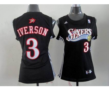 women nba philadelphia 76ers #3 iverson black