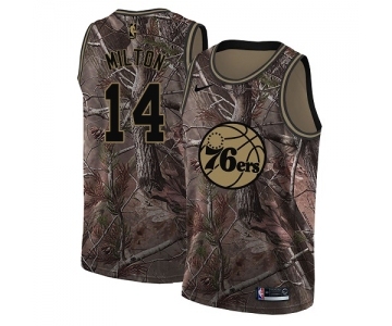 Youth Nike Philadelphia 76ers #14 Shake Milton Swingman Camo Realtree Collection NBA Jersey