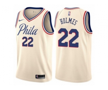 Youth Nike Philadelphia 76ers #22 Richaun Holmes Swingman Cream NBA Jersey - City Edition