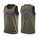 Youth Philadelphia 76ers #0 Josh Richardson Swingman Green Salute to Service Basketball Jersey