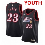Youth Philadelphia 76ers #23 LeBron James Black 2026 Classic Edition Stitched Jersey