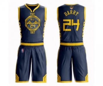 Golden State Warriors #24 Rick Barry Authentic Navy Blue Basketball Suit 2019 Basketball Finals Bound Jersey - City Edition