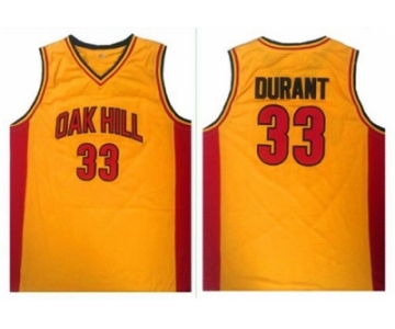 Golden State Warriors #33 Kevin Durant Gold Oak Hill Academy High School Stitched NBA Jersey