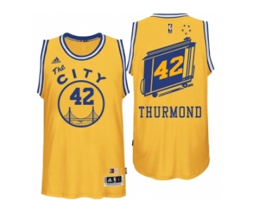 Golden State Warriors #42 Nate Thurmond Hardwood Classics Swingman Gold Jersey