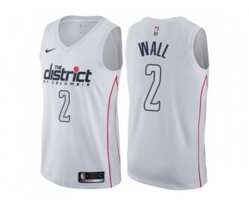Men Nike Washington Wizards #2 John Wall White NBA Swingman City Edition Jersey