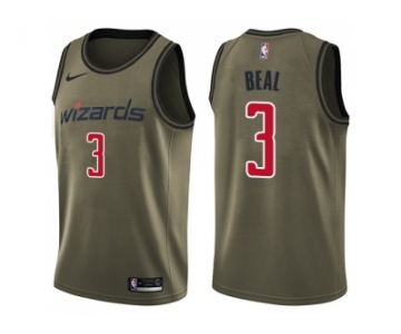 Men Nike Washington Wizards #3 Bradley Beal Green Salute to Service NBA Swingman Jersey