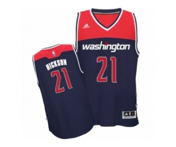 Men's Adidas Washington Wizards #21 JJ Hickson Authentic Navy Blue Alternate NBA Jersey