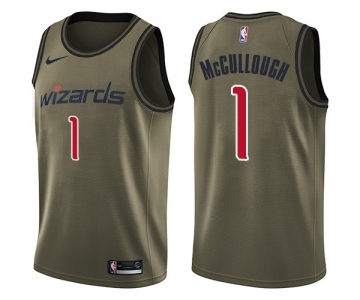 Men's Nike Washington Wizards #1 Chris McCullough Swingman Green Salute to Service NBA Jersey
