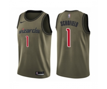 Men's Washington Wizards #1 Admiral Schofield Swingman Green Salute to Service Basketball Jersey