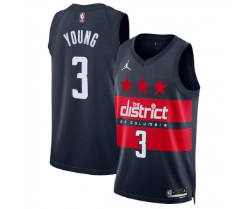Men's Washington Wizards #3 Trae Young Navy 2024-25 Statement Edition Stitched Basketball Jersey