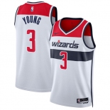 Men's Washington Wizards #3 Trae Young White Association Edition Stitched Basketball Jersey Men's Washington Wizards #3 Trae Young White Association Edition Stitched Basketball Jersey