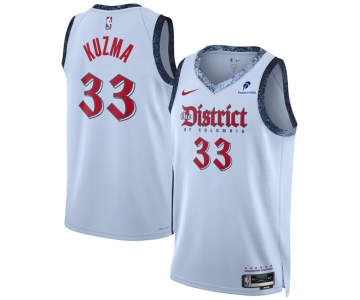 Men's Washington Wizards #33 Kyle Kuzma Powder Blue 2024-25 City Edition Stitched Basketball Jersey