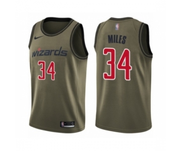 Men's Washington Wizards #34 C.J. Miles Swingman Green Salute to Service Basketball Jersey
