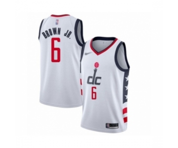 Men's Washington Wizards #6 Troy Brown Jr. Swingman White Basketball Jersey 2019-20 City Edition