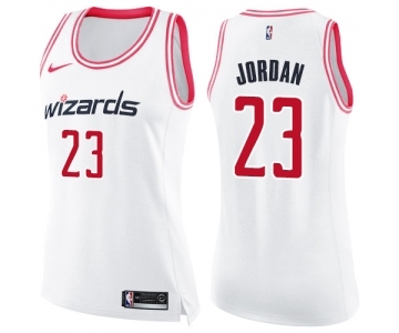 Women's Nike Washington Wizards #23 Michael Jordan Swingman White Pink Fashion NBA Jersey