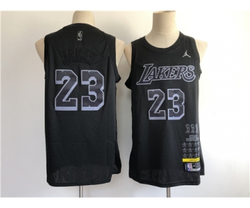 Jordan Men's Los Angeles Lakers #23 LeBron James Swingman Black MVP Basketball Jersey