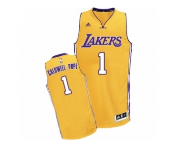 Men Adidas Los Angeles Lakers #1 Kentavious Caldwell-Pope Swingman Gold Home NBA Jersey