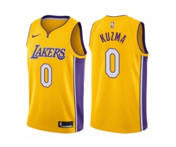 Men Los Angeles Lakers #0 Kyle Kuzma Gold 2017-18 Swingman NBA Jersey