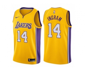 Men Los Angeles Lakers #14 Brandon Ingram Gold 2017-18 Swingman NBA Jersey