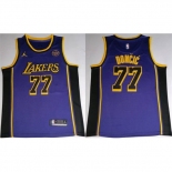 Men Los Angeles Lakers #77 Luka Docic Puple 2025 Stitched Basketball Jersey