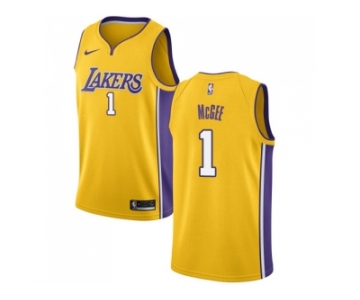 Men Nike Los Angeles Lakers #1 JaVale McGee Gold NBA Swingman Icon Edition Jersey