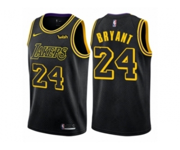 Men Nike Los Angeles Lakers #24 Kobe Bryant Authentic Black City Edition NBA Jersey