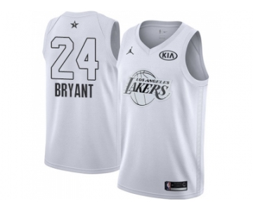 Men Nike Los Angeles Lakers #24 Kobe Bryant White NBA Jordan Swingman 2018 All-Star Game Jersey