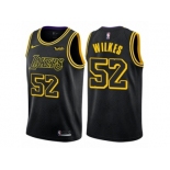 Men Nike Los Angeles Lakers #52 Jamaal Wilkes Authentic Black City Edition NBA Jersey