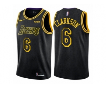 Men Nike Los Angeles Lakers #6 Jordan Clarkson Authentic Black City Edition NBA Jersey