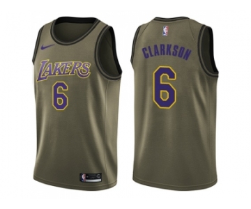 Men Nike Los Angeles Lakers #6 Jordan Clarkson Green Salute to Service NBA Swingman Jersey