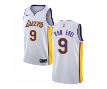 Men Nike Los Angeles Lakers #9 Nick Van Exel Authentic White NBA Jersey - Association Edition