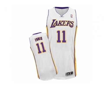 Men's Adidas Los Angeles Lakers #11 Tyler Ennis Authentic White Alternate NBA Jersey