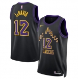 Men's Los Angeles Lakers #12 Jake LaRavia Black 2025-26 City Edition Stitched Basketball Jersey Men's Los Angeles Lakers #12 Jake LaRavia Black 2025-26 City Edition Stitched Basketball Jersey