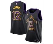 Men's Los Angeles Lakers #12 Jake LaRavia Black 2025-26 City Edition Stitched Basketball Jersey Men's Los Angeles Lakers #12 Jake LaRavia Black 2025-26 City Edition Stitched Basketball Jersey