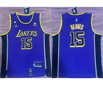 Men's Los Angeles Lakers #15 Austin Reaves Purple With NO.6 Patch Stitched Basketball Jersey