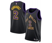 Men's Los Angeles Lakers #2 Jarred Vanderbilt Black 2025-26 City Edition Stitched Basketball Jersey Men's Los Angeles Lakers #2 Jarred Vanderbilt Black 2025-26 City Edition Stitched Basketball Jersey