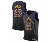 Men's Los Angeles Lakers #23 LeBron James Black 2025-26 City Edition Stitched Basketball Jersey Men's Los Angeles Lakers #23 LeBron James Black 2025-26 City Edition Stitched Basketball Jersey