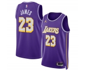 Men's Los Angeles Lakers #23 LeBron James Purple 2025 Statement Edition Stitched Basketball Jersey Men's Los Angeles Lakers #23 LeBron James Purple 2025 Statement Edition Stitched Basketball Jersey